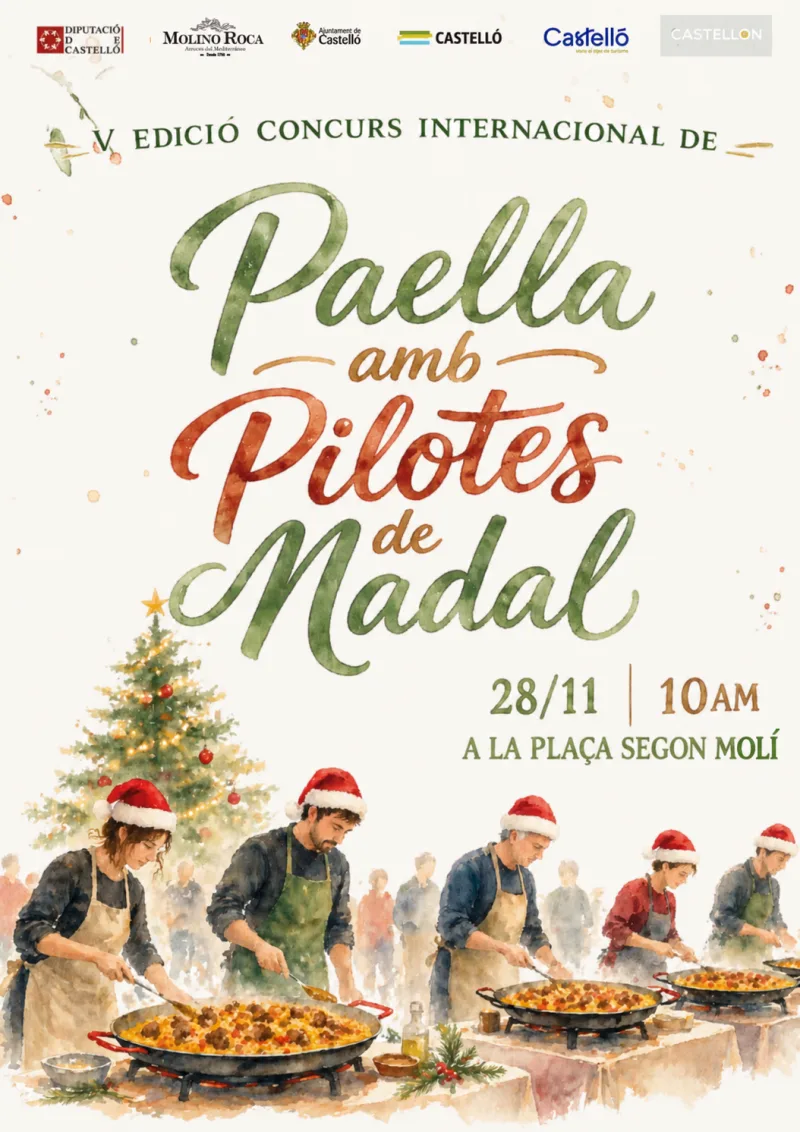 Cartel de V Concurso Internacional de Paella amb Pilotes de Nadal