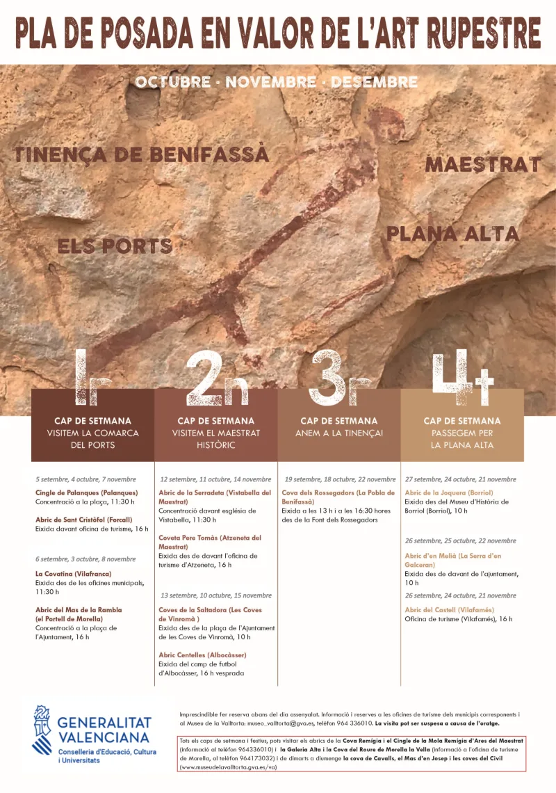 Cartel de Abric del Castell – visita arte rupestre