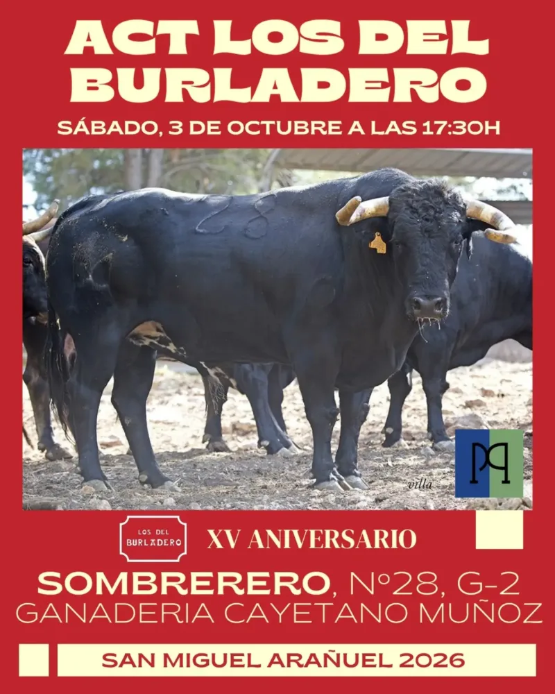 Cartel de Toro cerril «Sombrerero» – ACT Los del Burladero