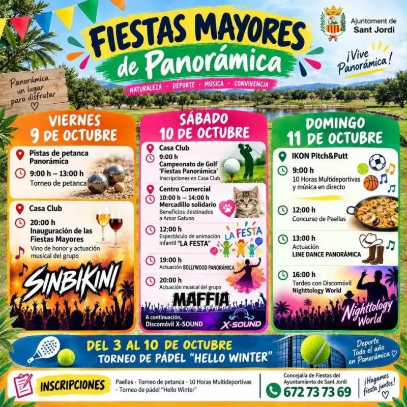 Cartel de Fiestas Mayores de Panorámica en Sant Jordi 2026
