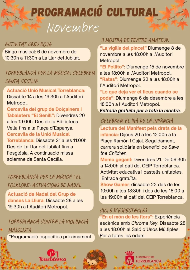 Cartel de Actuación de la Unión Musical Torreblanca - Santa Cecília