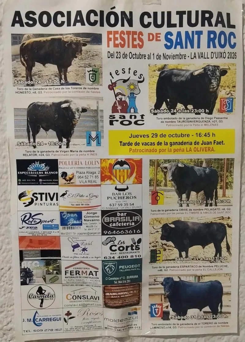 Cartel de Bou al carrer: Peluche (Ganadería Espartaco)