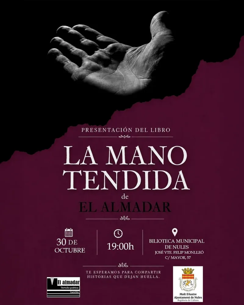 Cartel de Recital-presentación de la antología "La mano tendida" de El Almadar