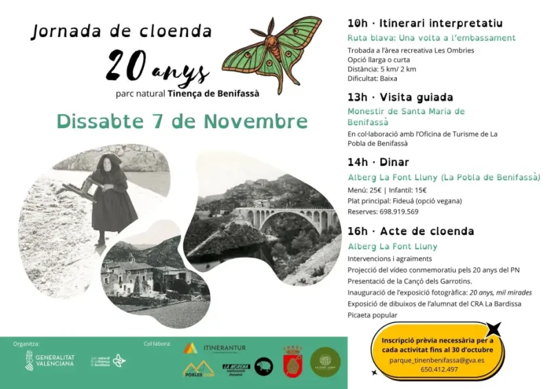 Cartel de 20 años del Parque Natural de la Tinença de Benifassà: jornada de clausura